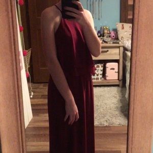 Long burgundy formal dress